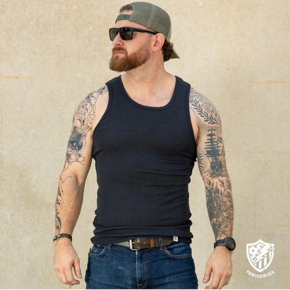 Zero Foxtrot 2 pack of Black Skivvy Tank Tops * New in Packaging - Picture 2 of 5